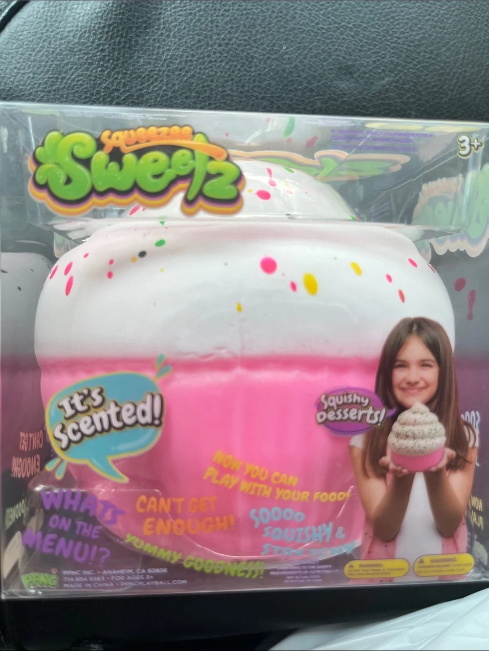 Pink & White Cupcake Squishy Toy - Squeezee Brand